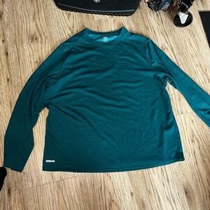 Teal long sleeve waffle pattern dri works costco 2xl